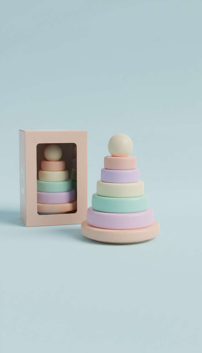 Wooden Stacking Rings in Pastel