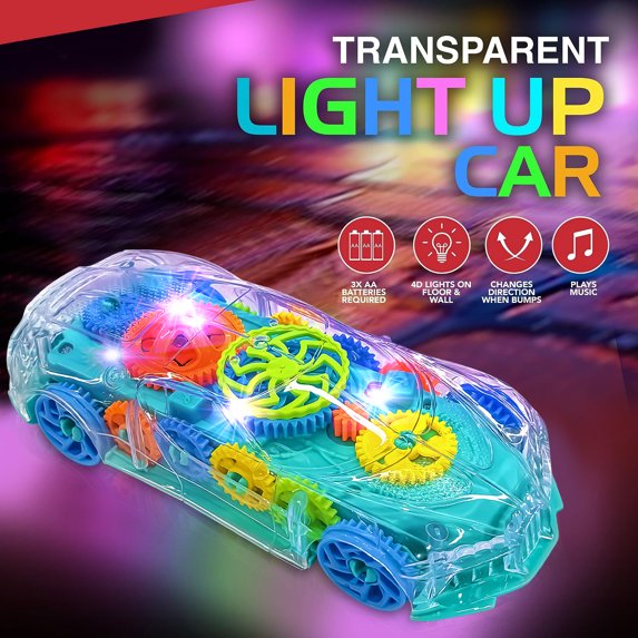 Transparent Car Toy with Lights & Sound (Age 3+)