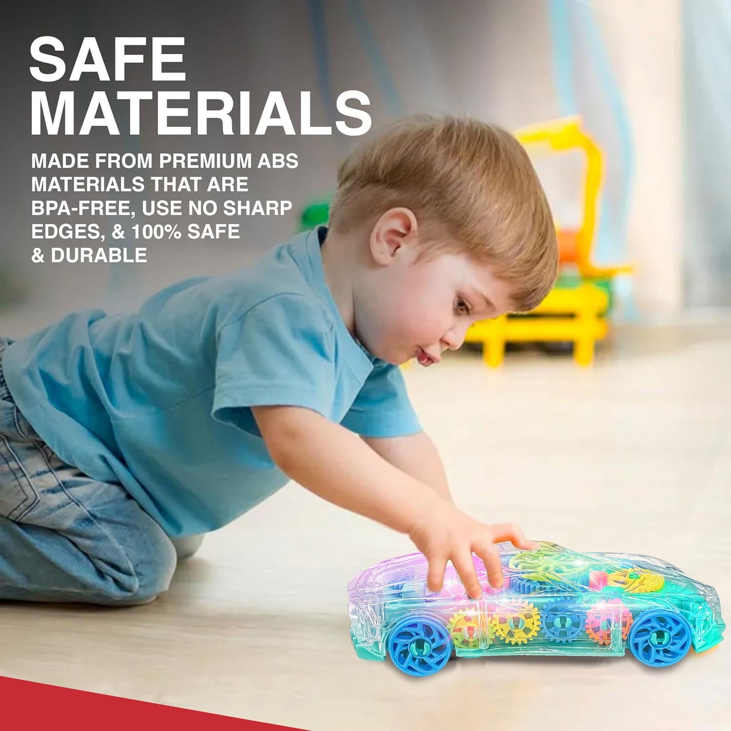 Transparent Car Toy with Lights & Sound (Age 3+)